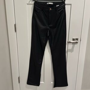 Zara high rise faux leather pants